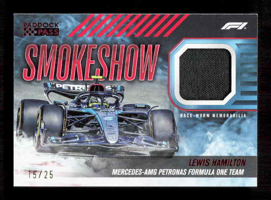 Topps Lewis Hamilton Smokeshow Relic Card /25 Paddock Pass Formula 1 2024