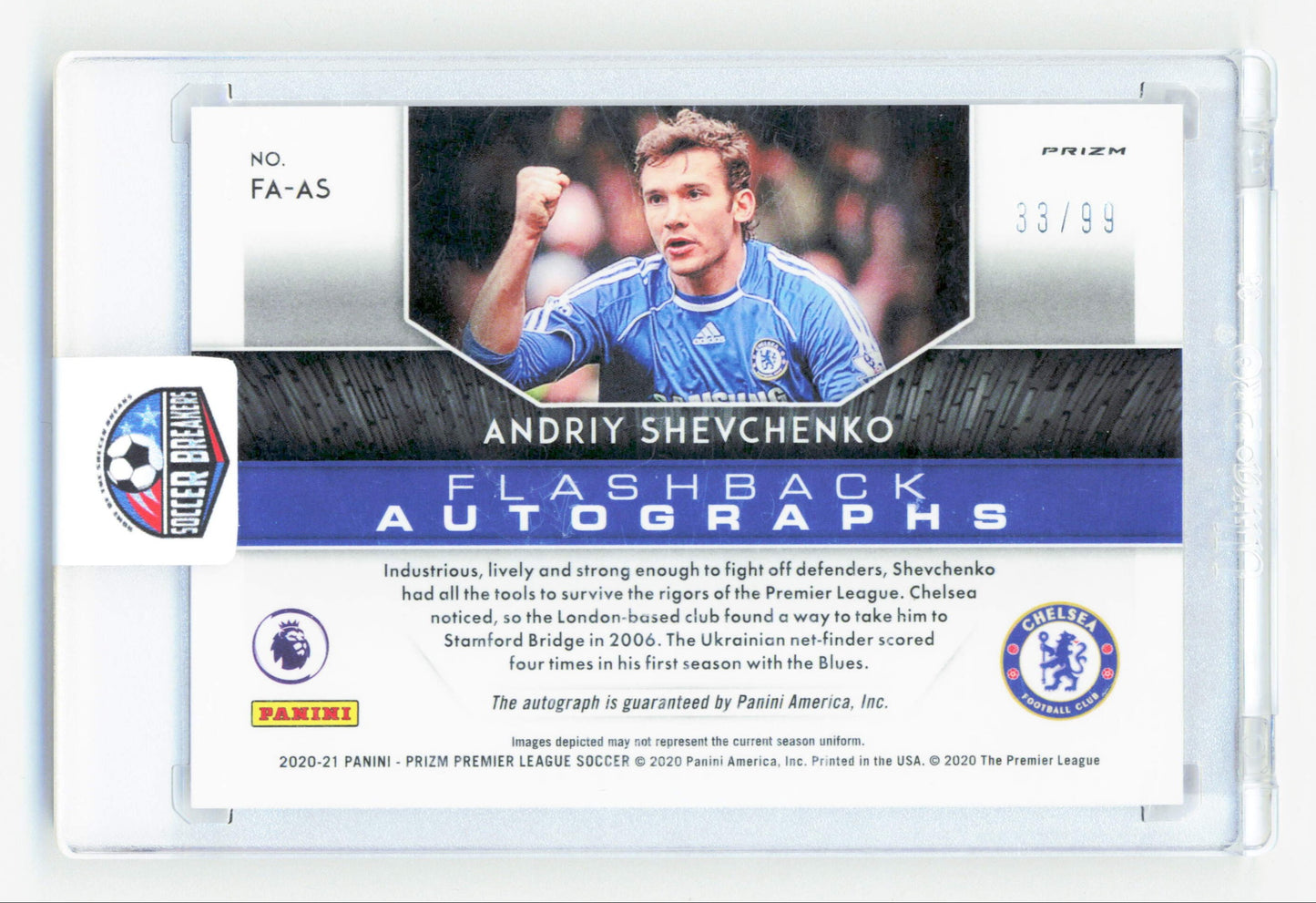 Panini Andriy shevchenko Purple Flashback Autograph Prizm /99 Panini Prizm Premier League 2020-21