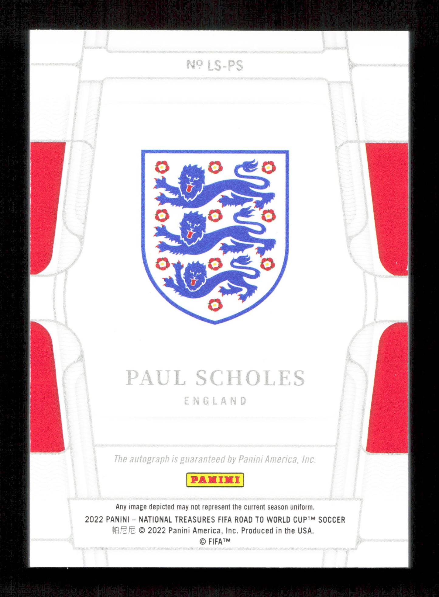 Panini Paul Scholes Legendary Signatures Card /49 Panini National Treasures Fifa Road To World Cup 2022