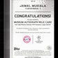 Topps Jamal Musiala Blue Museum Autograph Relic Card /75 Musuem Collection UEFA Champions League 2023-24