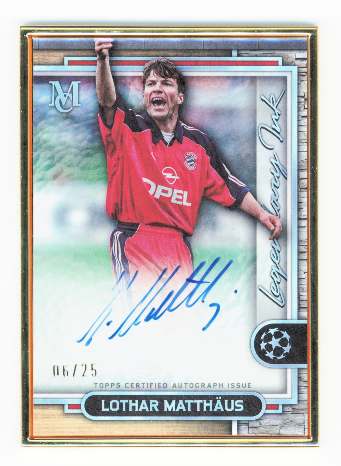 Topps Lothar Matthaus Legendary Ink Framed On Card Autograph /25 Museum Collection UEFA Champions League 2023-24