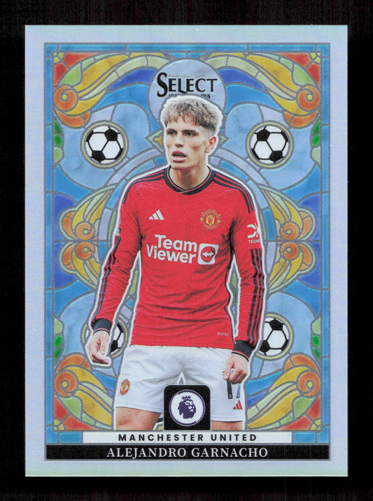 Panini Alejandro Garnacho Stained Glass Prizm (Case Hit) Panini Select Premier League 2023-24 #20