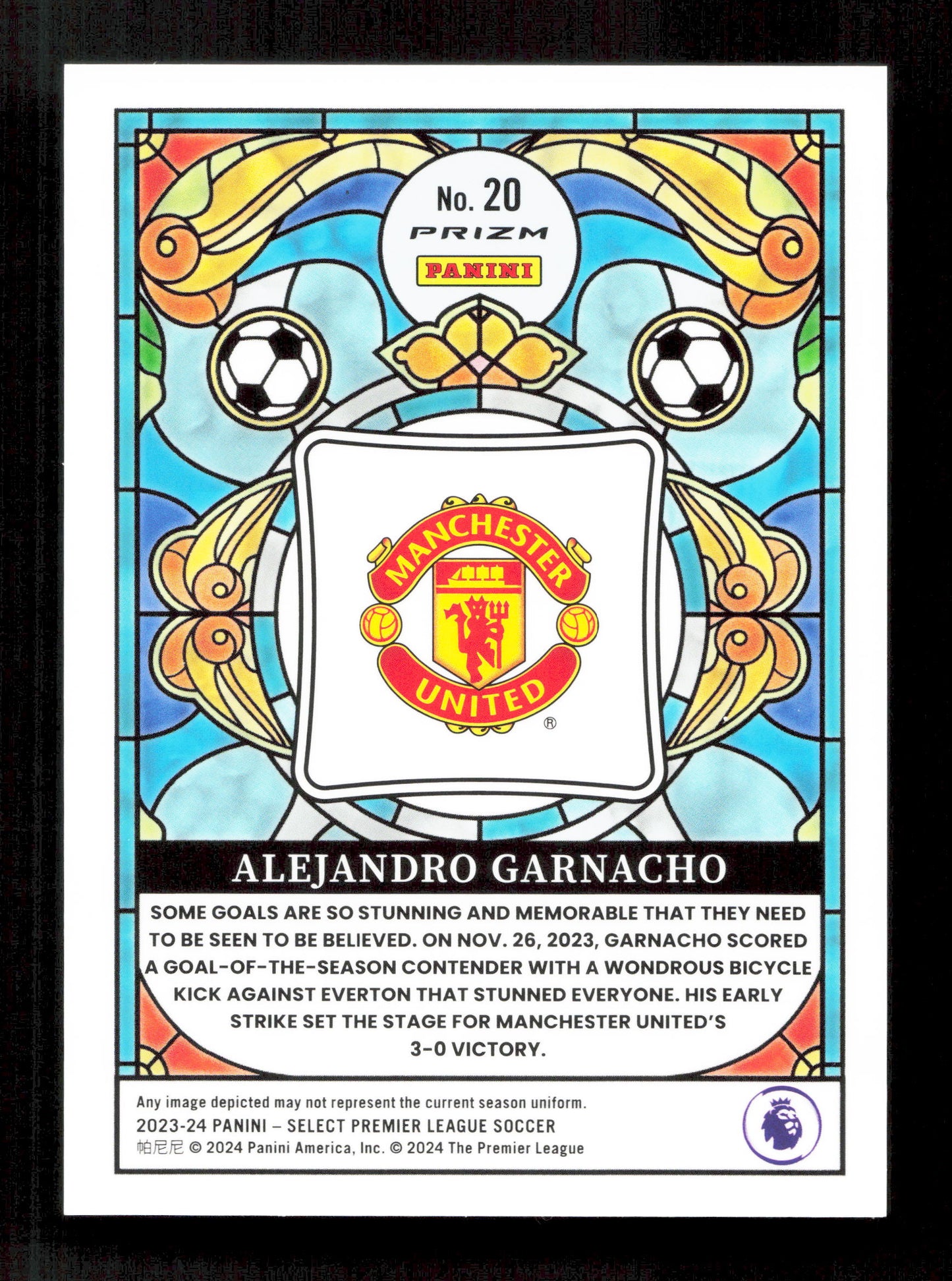 Panini Alejandro Garnacho Stained Glass Prizm (Case Hit) Panini Select Premier League 2023-24 #20
