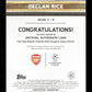 Topps Declan Rice Gold Archival Autograph Card /50 Museum Collection UEFA Champions League 2023-24