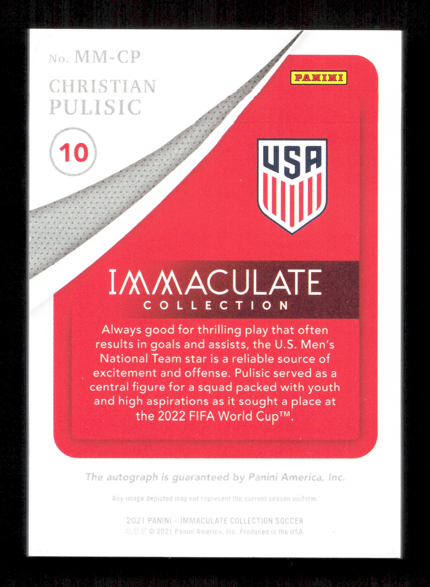 Panini Christian Pulisic Modern Marks Autograph Card /99 Panini Immaculate 2024
