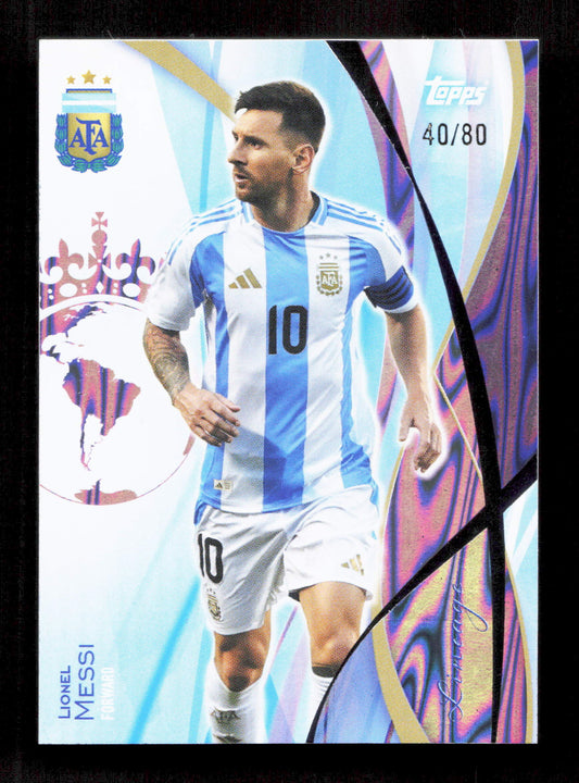 Topps Lionel Messi Pink Parallel Card /80 Argentina Lineage 2024 #31