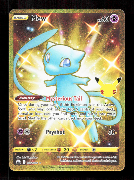Pokemon Mew 025/025 Secret Rare Pokemon Celebrations 2021