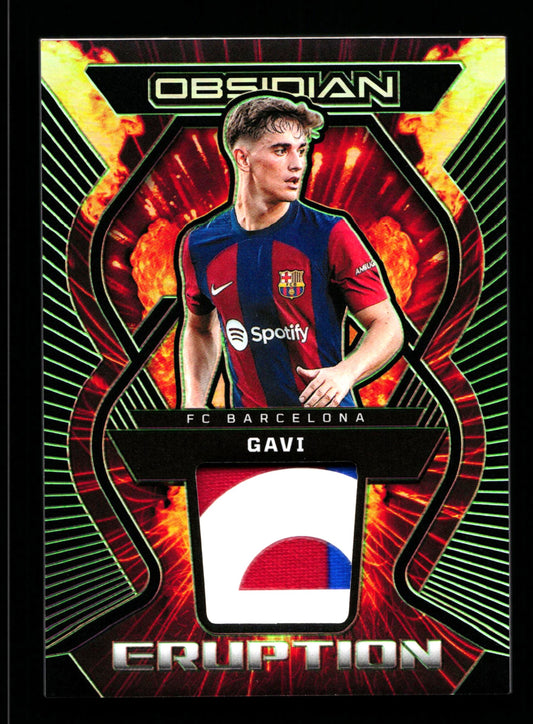 Panini Gavi Red Eruption Relic Card /5 Panini Obsidian Soccer 2023-24