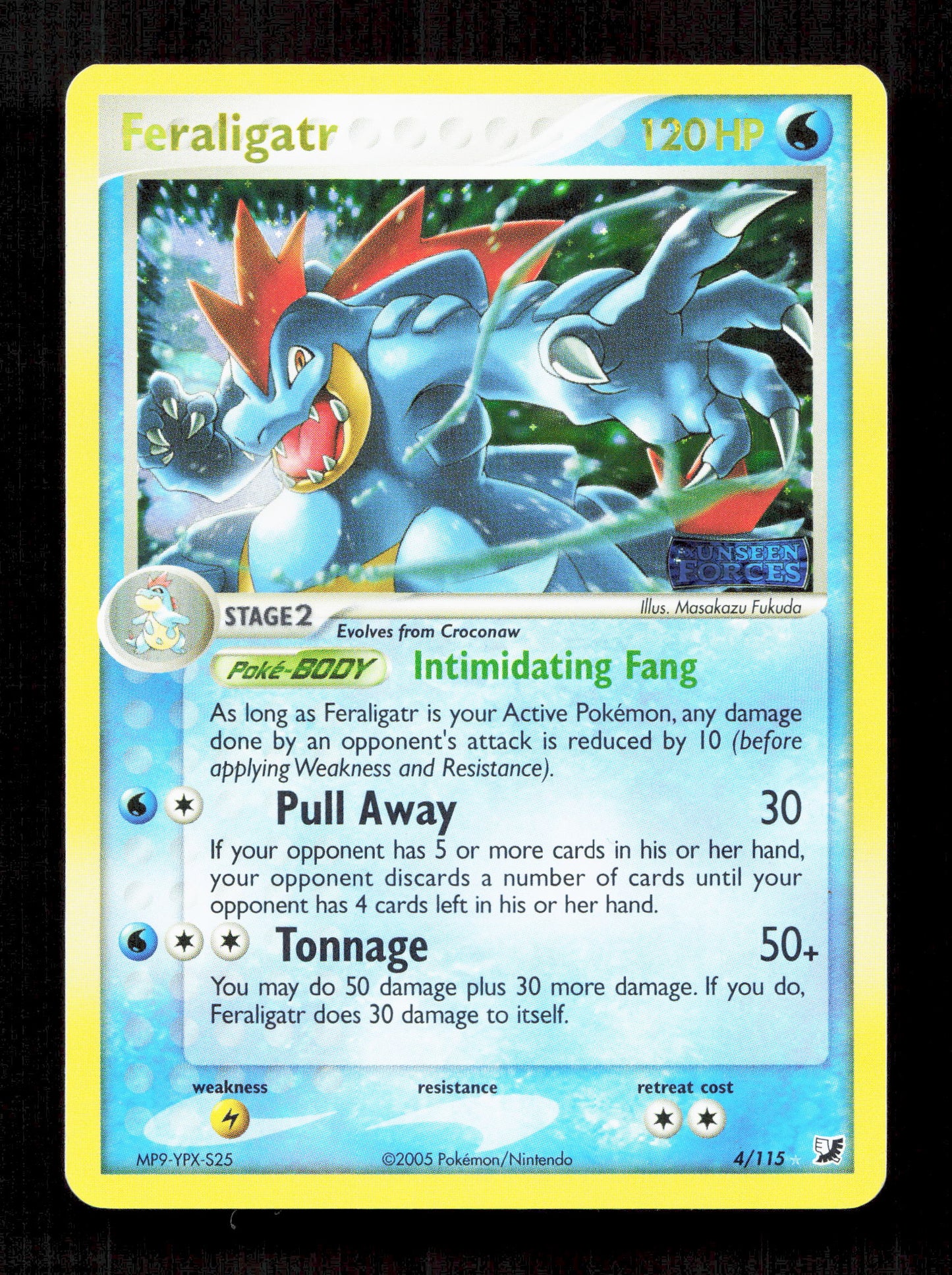 Pokemon Feraligatr 4/115 Holo Stamped Pokemon Unseen Forces 2005