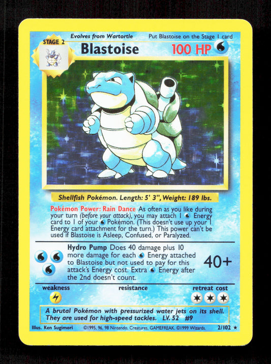 Pokemon Blastoise 2/102 Holo Rare Pokemon Base Set 1999