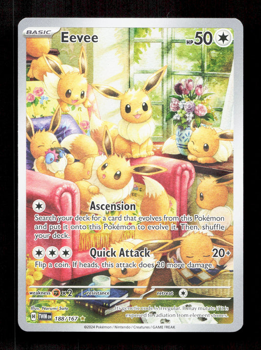 Pokemon Eevee 188/167 Illustration Rare Pokemon Twilight Masquerade 2024