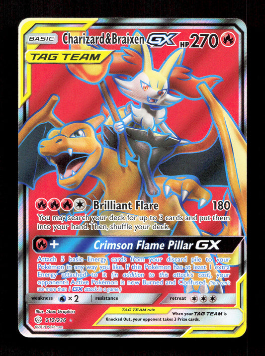 Pokemon Charizard 212/236 GX Tag Team Pokemon Cosmic Eclipse 2019