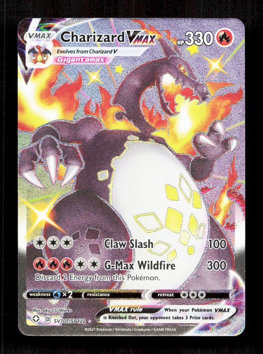 Pokemon Charizard Vmax SV107/SV122 Ultra Rare Pokemon Sword & Shield Shining Fates 2021