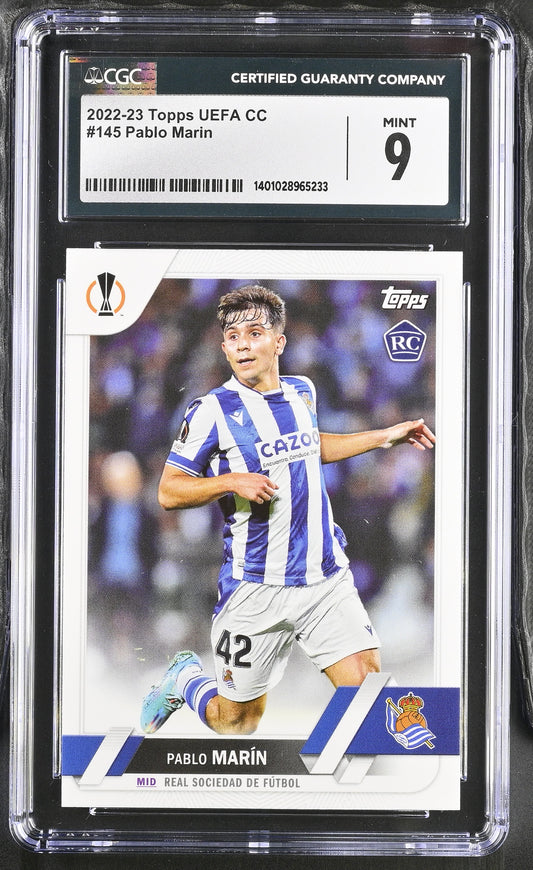 Topps Pablo Marln Base Card RC UEFA Club Competitions 2022-23 #145 CGC9