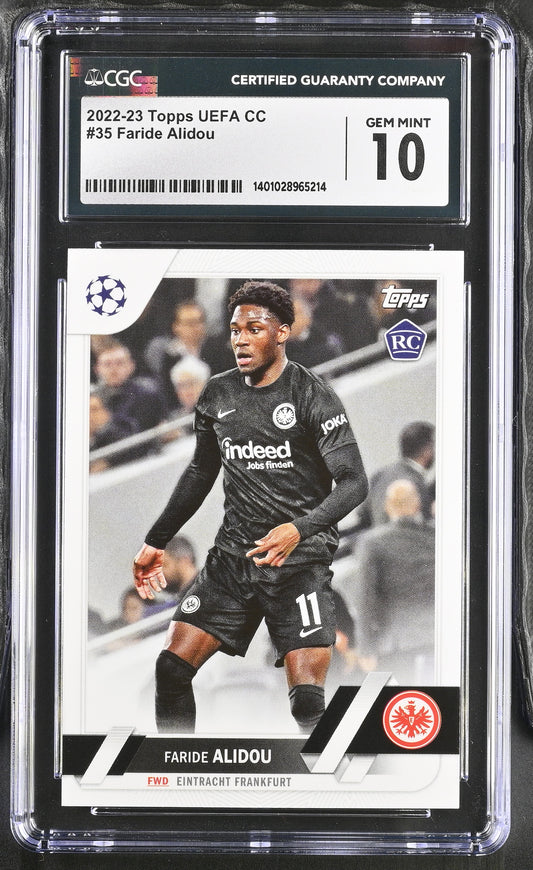 Topps Faride Alidou Base Card RC UEFA Club Competitions 2022-23 #35 CGC10