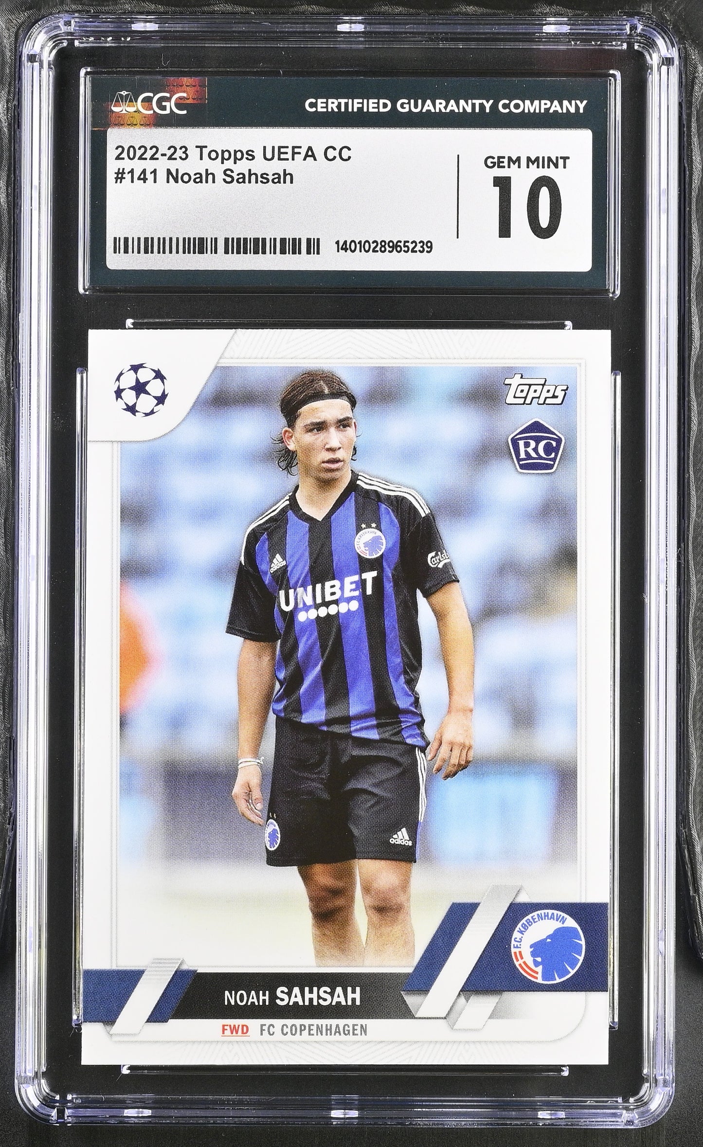 Topps Noah Sahsah Base Card RC UEFA Club Competitions 2022-23 #141 CGC10