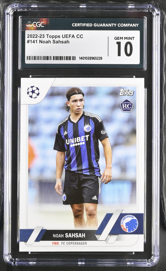 Topps Noah Sahsah Base Card RC UEFA Club Competitions 2022-23 #141 CGC10