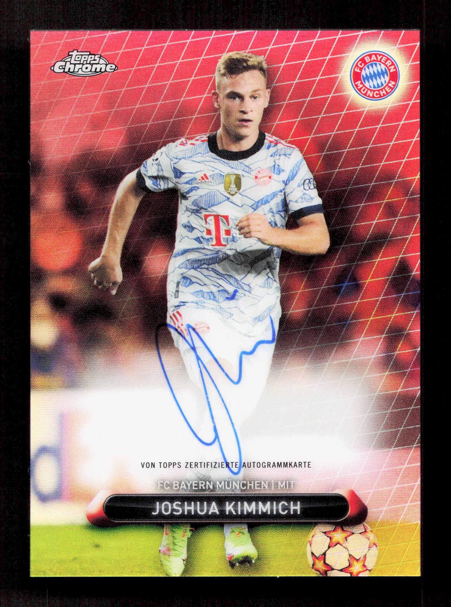 Topps Joshua Kimmich Red On Card Autograph Card /5 Chrome FC Bayern Munchen 2021-22