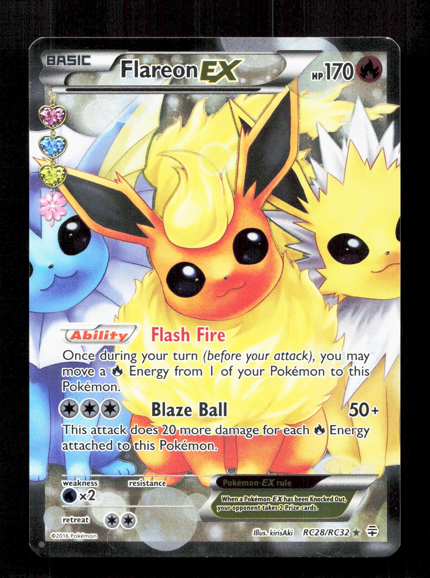 Pokemon Flareon EX RC28/RC32 Ultra Rare Pokemon XY Generations Radiant Collection 2016