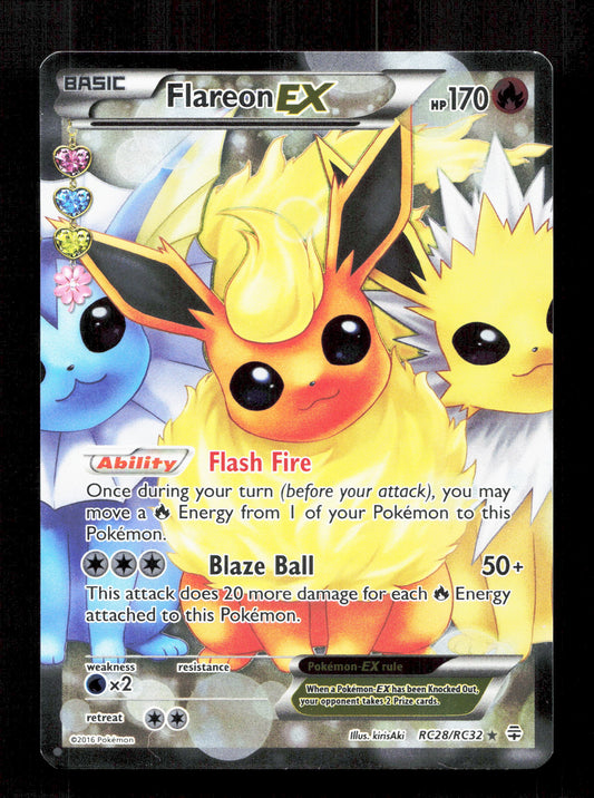 Pokemon Flareon EX RC28/RC32 Ultra Rare Pokemon XY Generations Radiant Collection 2016
