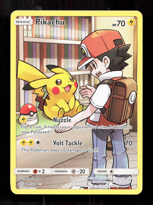 Pokemon Pikachu 241/236 Ultra Rare Pokemon Sun & Moon Cosmic Eclipse 2019