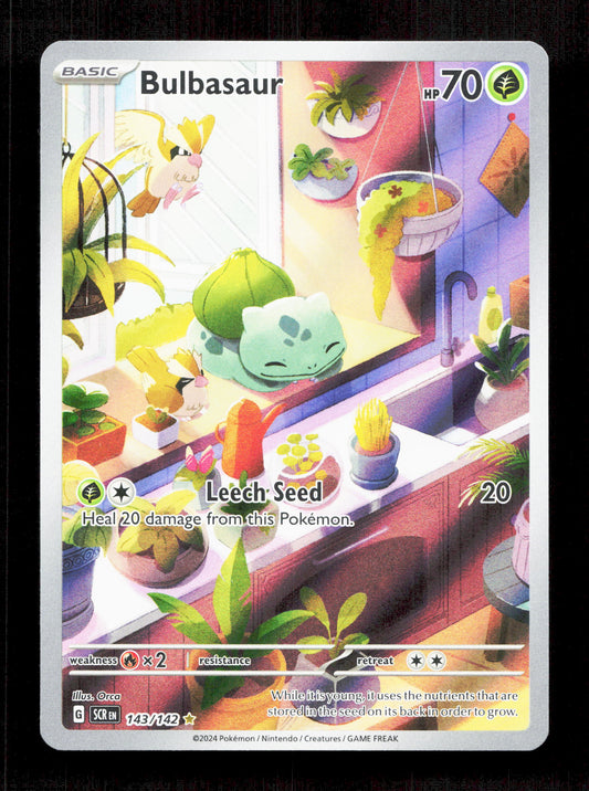 Pokemon Bulbasaur 143/142 Illustration Rare Pokemon Stellar Crown 2024
