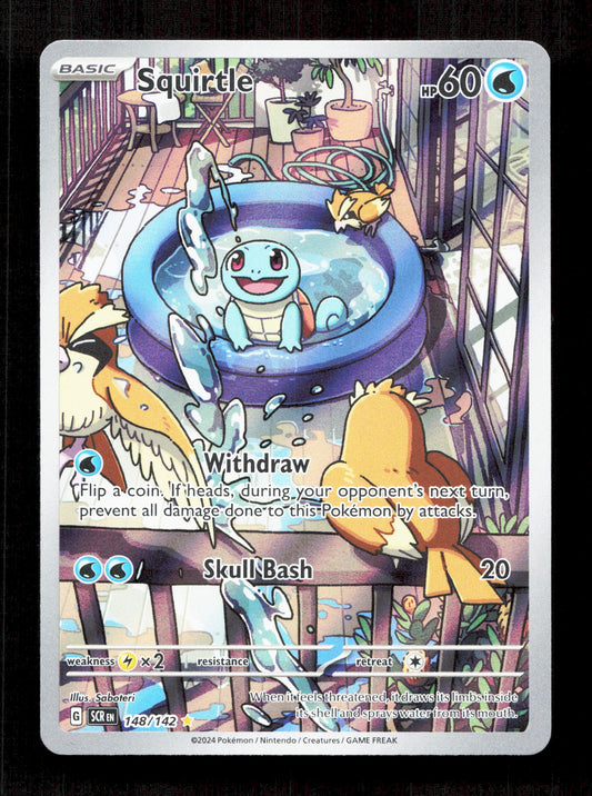 Pokemon Squirtle 148/142 Illustration Rare Pokemon Stellar Crown 2024