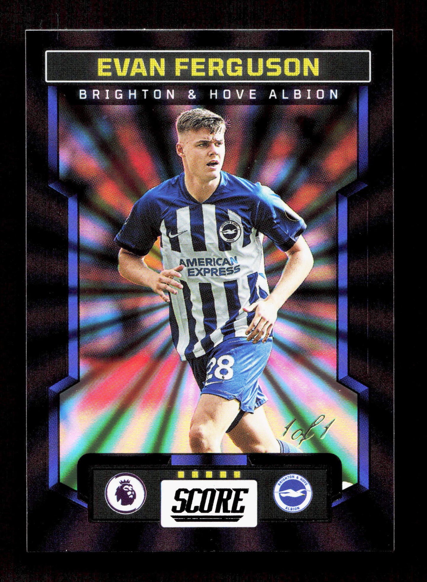 Panini Evan Ferguson 1/1 Panini Score Premier League Soccer #44 2023
