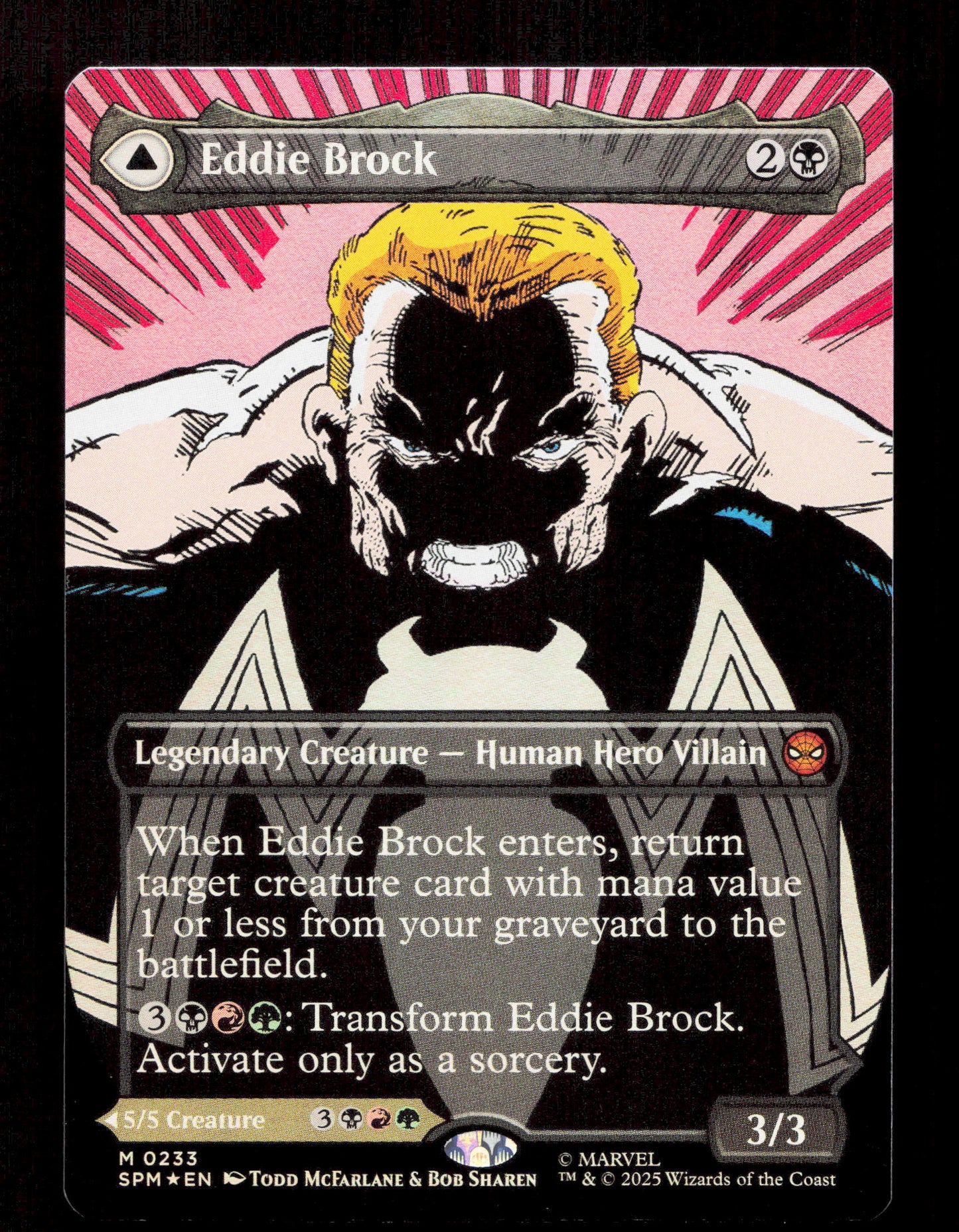 Magic The Gathering Eddie Brock/Venom Borderless Foil Magic The Gathering Marvel Spider Man