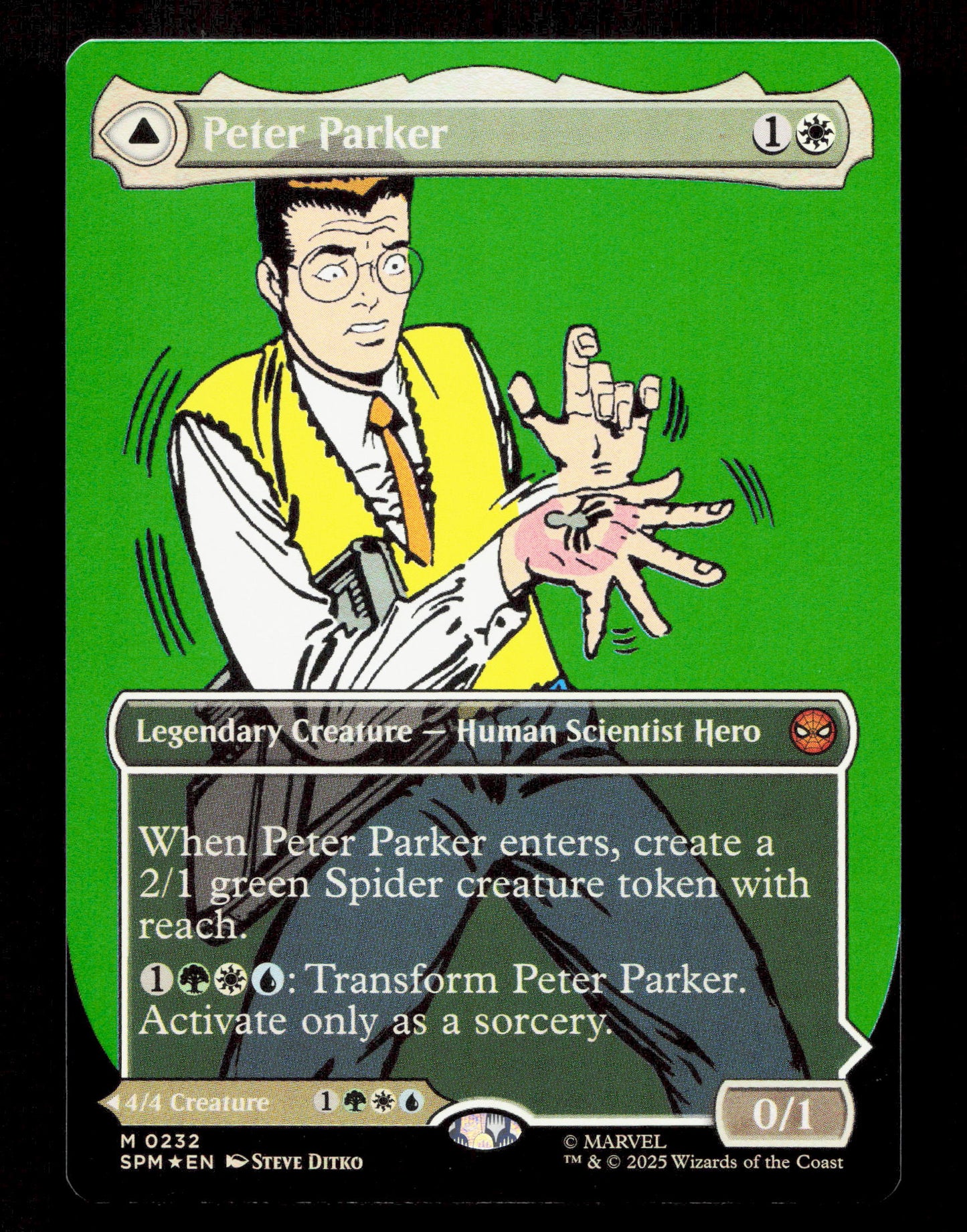 Magic The Gathering Peter Parker/Amazing Spider Man Borderless Foil Magic The Gathering Marvel Spider Man