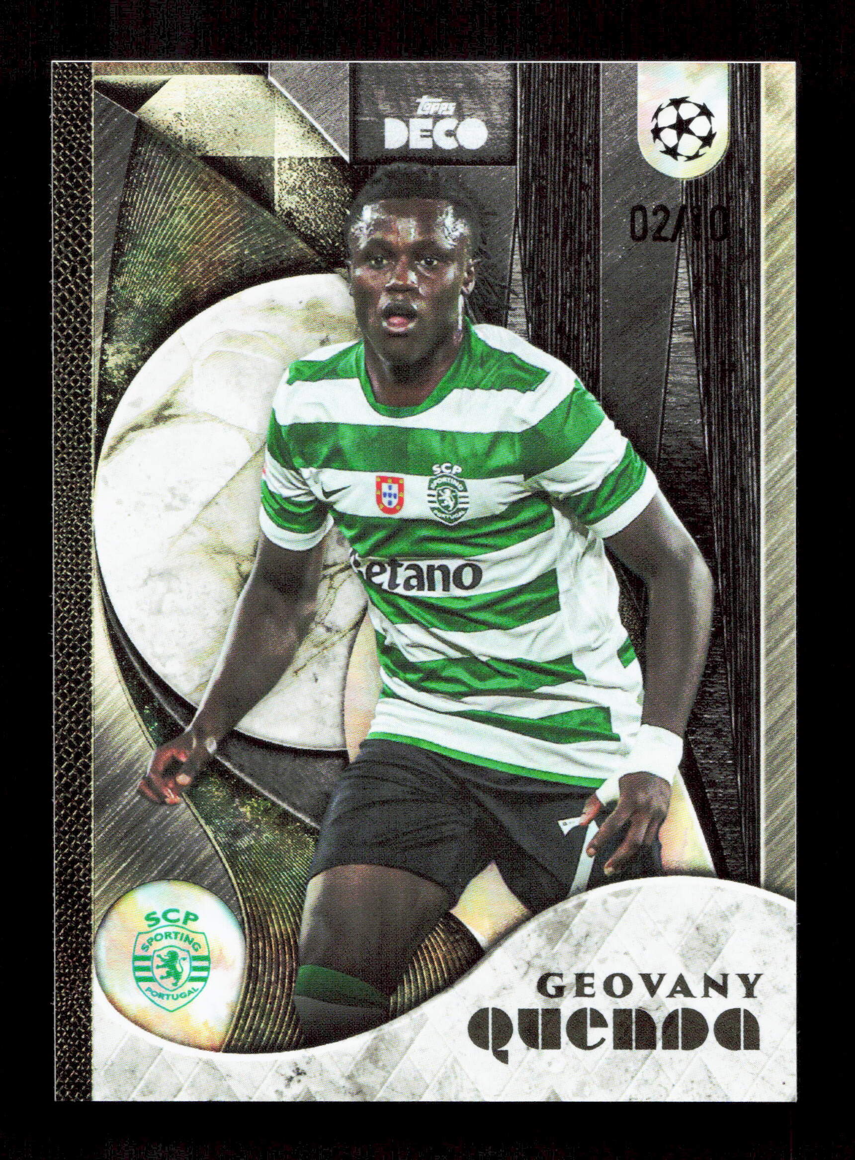 Topps Geovany Quenda Black Prodigy Card /10 Topps Deco UCL 2025