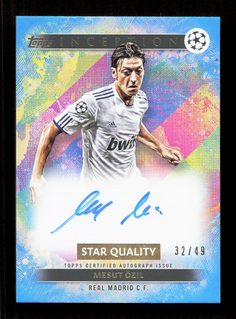 Topps Mesut Ozil Blue Star Quality Autograph Card /49 Inception UEFA Club Competition 2024-25