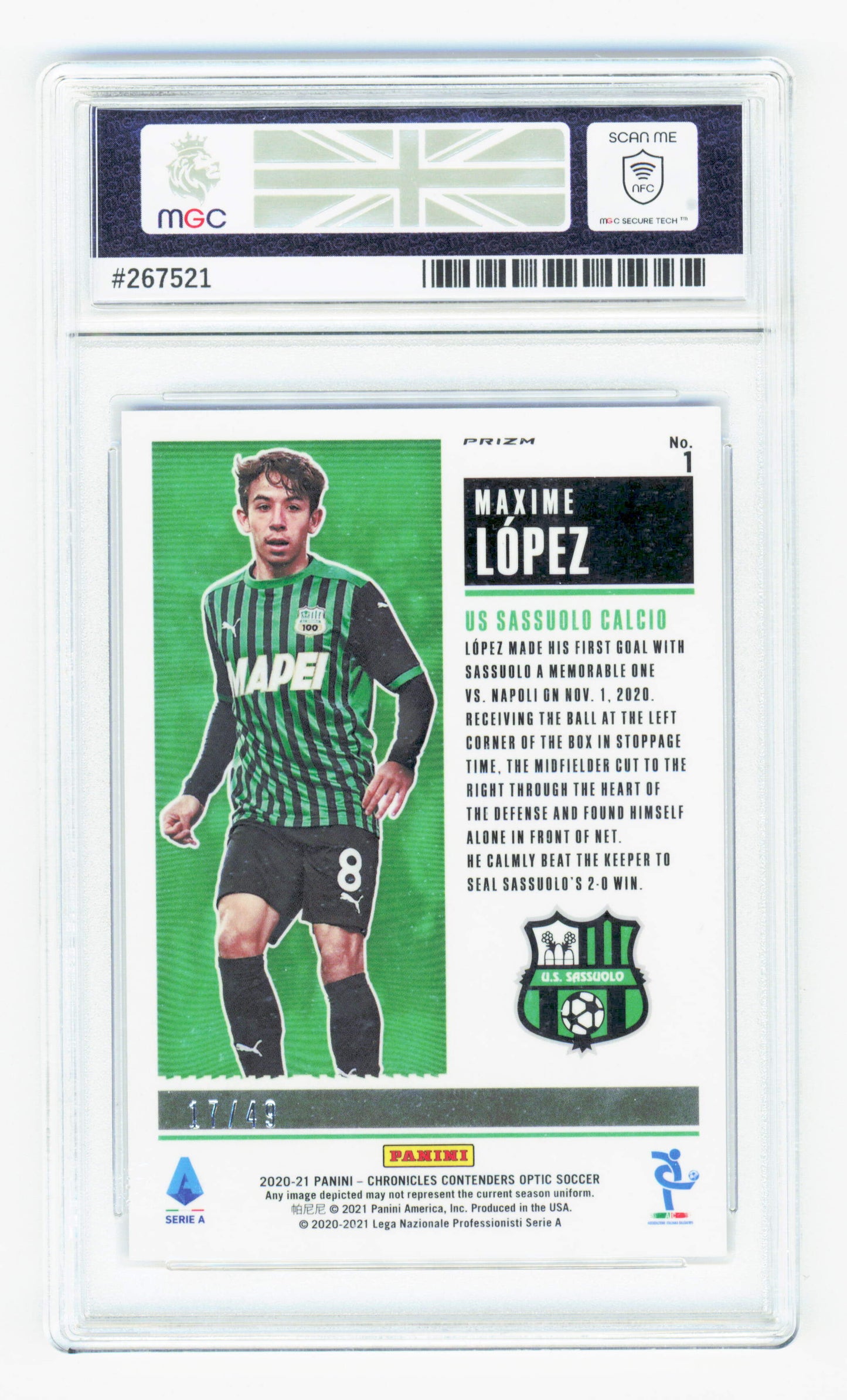 Panini Maxime Lopez Blue Rookie Ticket Card /49 Panini Contenders 2021-22 MGC9