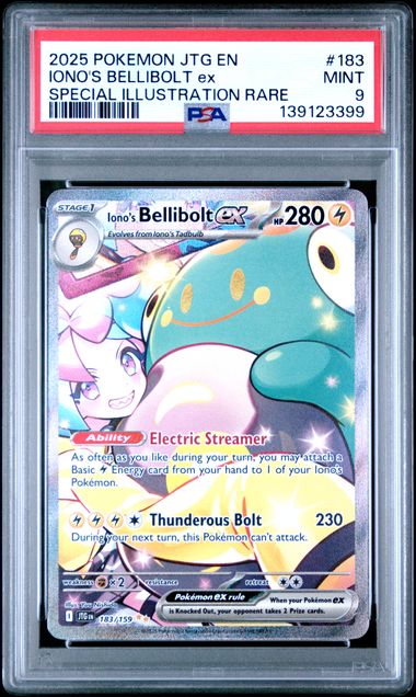 Pokemon Iono's Bellibolt EX 183/159 Special Illustration Rare 2025 Journey Together PSA 9