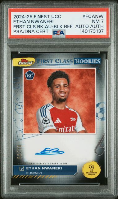 Topps Ethan Nwaneri First Class Rookie Black Refractor Autograph 02/10 2024/2025 Topps Finest UCC