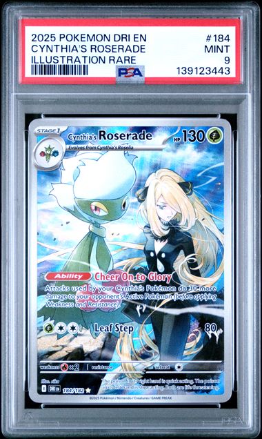 Pokemon Cynthia's Roserade 184/182 Illustration Rare 2025 Destined Rivals  PSA 9
