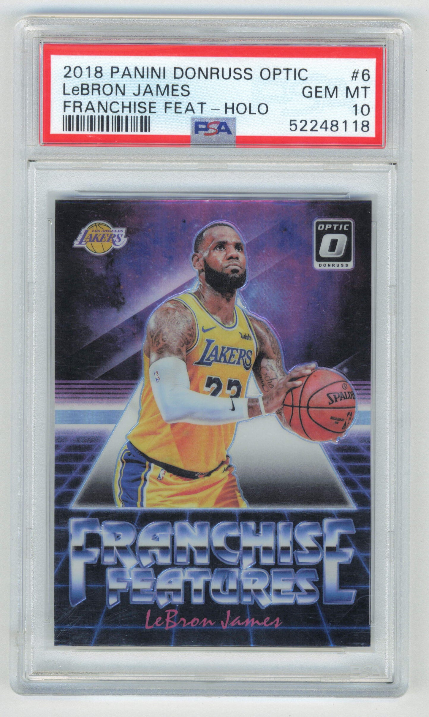 Panini Lebron James Franchise Features Holo #6 Donruss Optic Basketball 2018/19 PSA 10