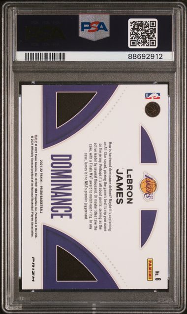 Panini Lebron James Dominance Green #6 Prizm Basketball 2021 PSA 10