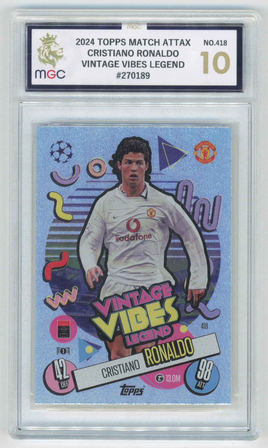 Topps Cristiano Ronaldo Vintage Vibes Legend #418 Match Attax 2024 MGC 10