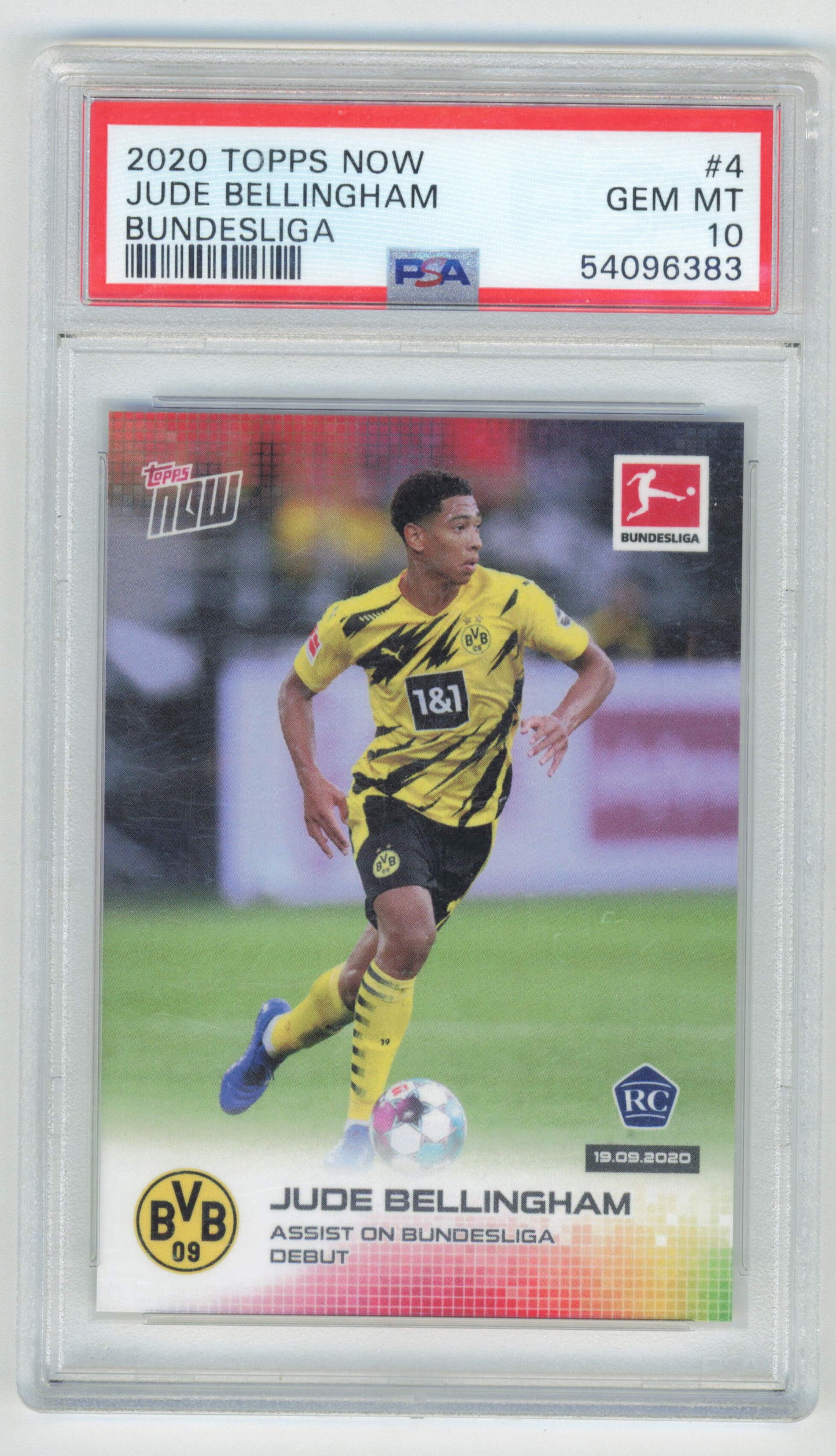 Topps Jude Bellingham RC #004 2020 Bundesliga Now PSA 10