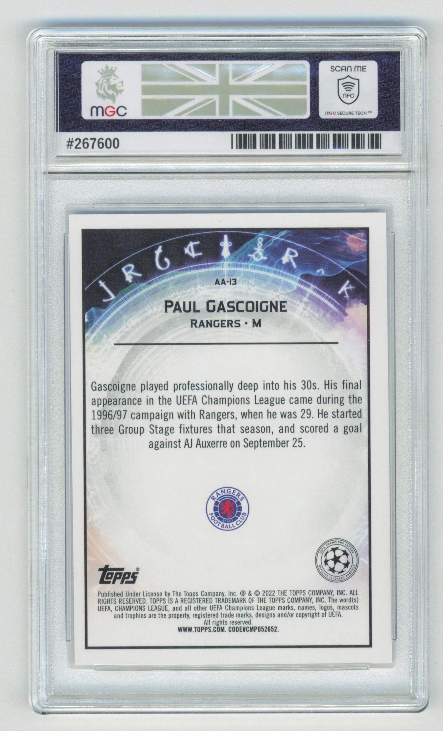 Topps Paul Gascoigne Ageless Alchemy AA-13 2022 Merlin MGC 9