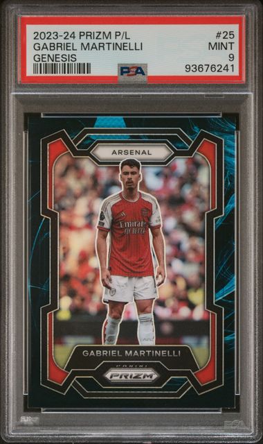 Panini Gabriel Martinelli Genesis No.25 2023-24 Prizm Premier League PSA 9