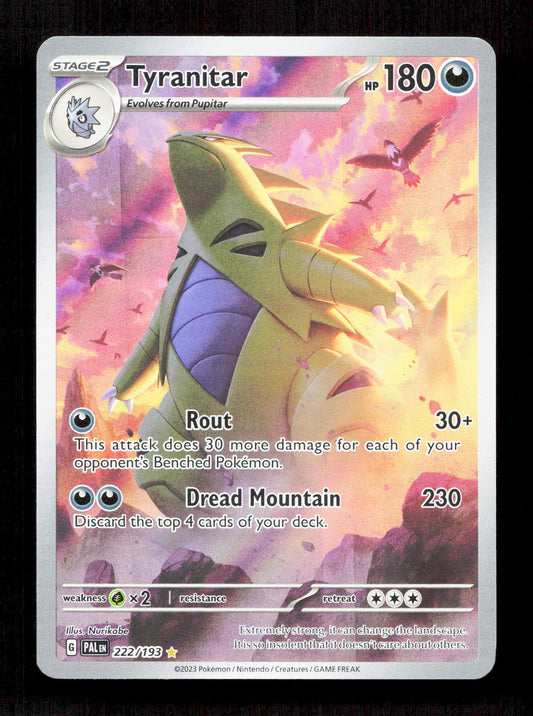 Pokemon Tyranitar 222/193 Illustration Rare 2023 Paldea Evolved