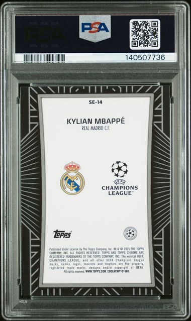 Topps Kylian Mbappe Shadow Etch 2024/25 Chrome UCC PSA 9