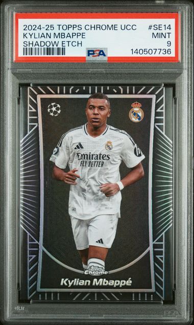 Topps Kylian Mbappe Shadow Etch 2024/25 Chrome UCC PSA 9