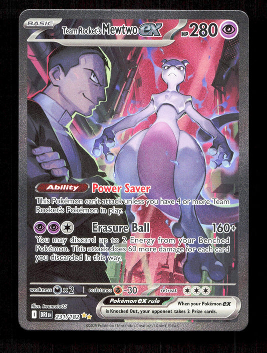 Pokemon Team Rocket's Mewtwo EX 231/182 Special Illustration Rare
