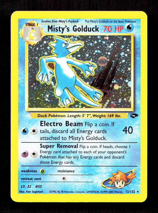 Pokemon Misty's Golduck 12/132 Holo Rare 2000 Gym Challenge
