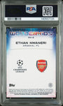 Topps Ethan Nwaneri 01/25 Wonderkids Orange Starball RC 2024/25 Chrome UCC Logofractor PSA 10