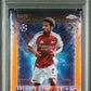 Topps Ethan Nwaneri 01/25 Wonderkids Orange Starball RC 2024/25 Chrome UCC Logofractor PSA 10