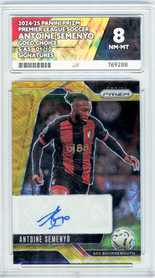 Panini Antoine Semenyo Gold Choice Autograph Card /10 Prizm Premier League Soccer 2024/25 ACE 8